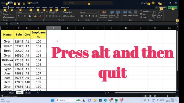 Ribbon Shortcuts in Excel / Excel Basic Tips and Tricks / Excel Shortcuts