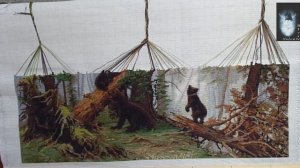 Половина вышивки готова!!! ЛукаС Утро в сосновом лесу СП В мире животных Отчет 4