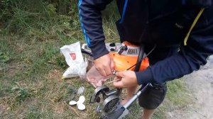 Cамодельный лодочный мотор из китайской бензопилы.