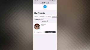 Как принять запрос в друзья на Roblox