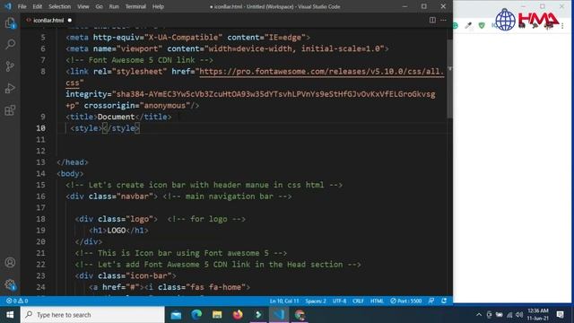 How to Create Menu Item With Icon and Text  | Navbar With Icons HTML CSS