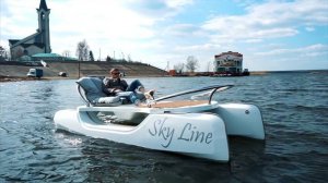 Электрический и педальный катамаран SkyLine