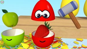 Яйца с сюрпризом и молоток  Учим цвета  Учим фрукты  Surprise eggs  Развивающий