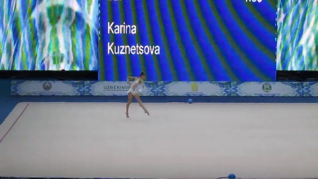 Карина Кузнецова мяч FIG RG World Cup 13–15 May 2016 Tashkent (UZB) смотреть онлайн