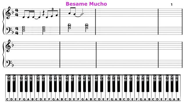 Besame Mucho - Slowly - Piano Tutorial - Consuelo Velázquez Torres смотреть онлайн