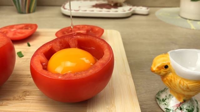 Legen Sie einfach ein Ei in eine Tomate und Sie werden begeistert sein! Frühstücksrezept #35 смотреть онлайн