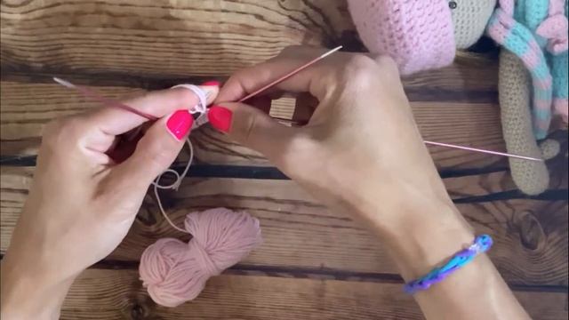 Итальянский набор петель при круговом вязании ∣ Как набрать петли на спицы ∣ Как вязать по кругу