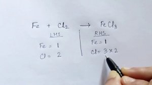 How to balance Fe + Cl2 -- FeCl3