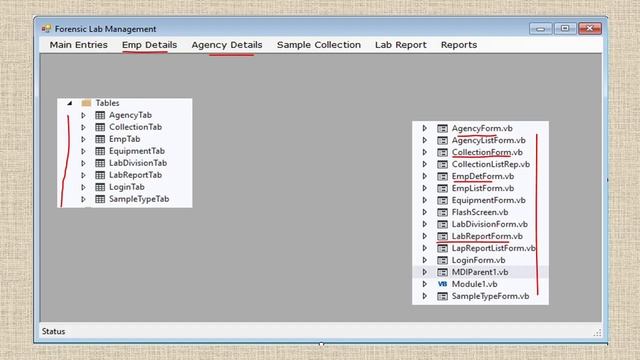 Forensic Lab Administration | VB.net CSharp Java Mini Major Final Year Project Idea and Demo VB142