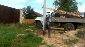 Установка одностоечной опоры с контуром заземления и монтажом щита учета