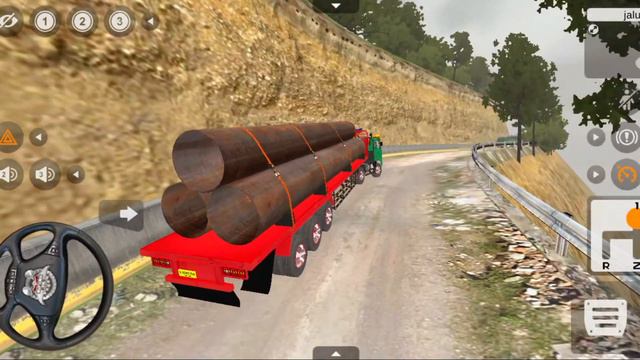 Tata Truck Heavy Load Trailer With Pipes | Bus Simulator Indonesia Gameplay