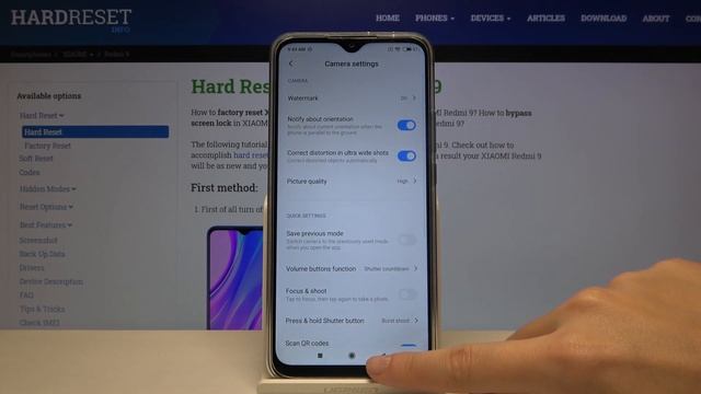 XIAOMI Redmi 9 – Turn On / Deactivate Camera Watermark option смотреть онлайн