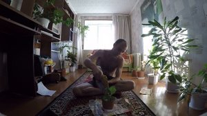 Посадка Мяты комнатной  после укоренении  .