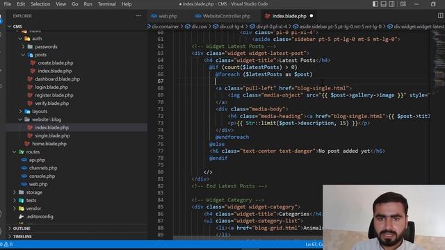 (23) Display Latest Posts And Categories | Build Content Management System in PHP Laravel