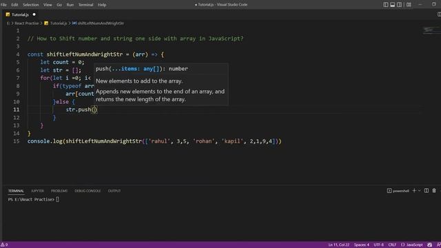 How to shift left number and right string in array || JavaScript #nodejs #reactjs #nextjs #vuejs смотреть онлайн