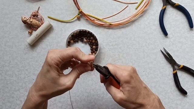 Мастер-класс: крупное кольцо с медью и камнями