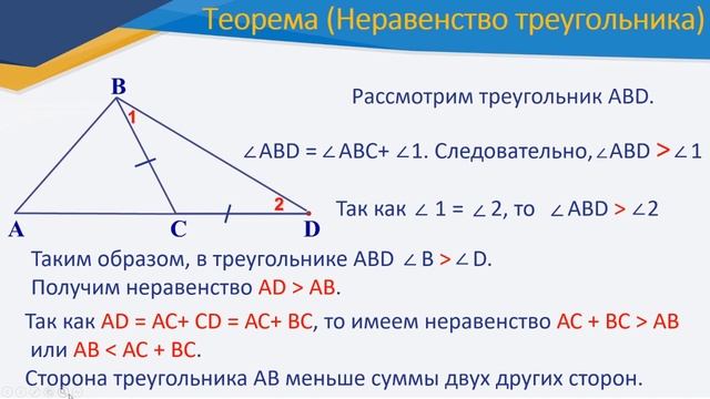 ІІІ четверть, геометрия  7 класс  Неравенство треугольника