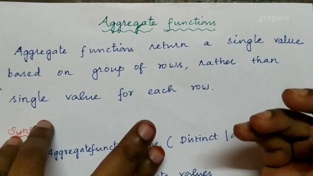 aggregate functions in oracle | dbms | tamil #gvspace #dbmstutorials #aggregatefunctions