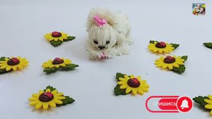 DIY | Маленькая собачка из пряжи для вязания.