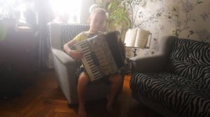 веселый ковбой на аккордеоне