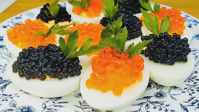 🔥🥚🌿Фаршированные яйца с икрой💯 Чтобы яйца легко чистились просто добавьте ЭТО.....🌿