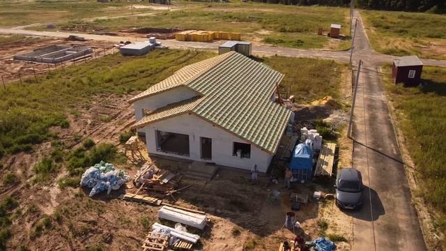 Одноэтажный дом с мансардным этажом - строительство дома из газобетона смотреть онлайн