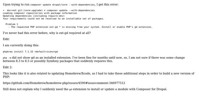 Drupal: Cannot run composer update after going from 8.3 to 8.5 смотреть онлайн