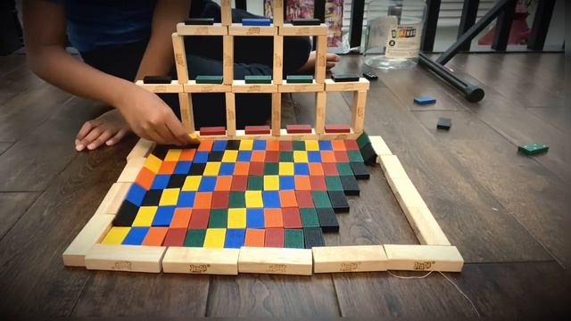 Domino And Jenga Castle. Domino Destruction.