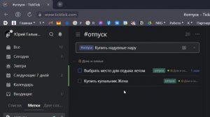 Урок 8. Работа с тегами в TickTick