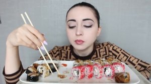 СУШИ РОЛЛЫ МУКБАНГ asmr Ayka Emilly