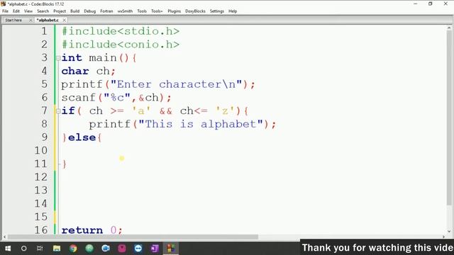 9.Simple C Program to Check Whether Character is Alphabet or Not Without Using Library Function