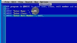 Write program in QBASIC to print name, class, roll number and school using INPUT statement || Hindi