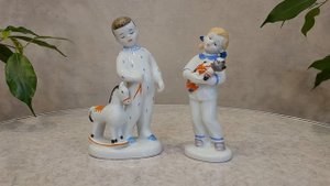 Фарфоровые статуэтки ЛФЗ. Счастливое детство. Фарфор СССР