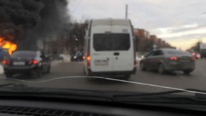 17.01.2023 горит маршрутный автобус. Чебоксары