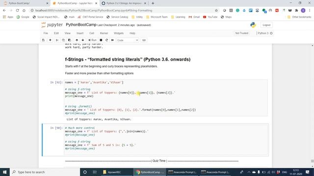 7.3 f-strings in Python