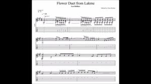 Leo Delibes: Flower Duet from Lakme with tablature/sheet music for solo fingerstyle guitar