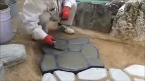 БЕТОННАЯ ДОРОЖКА ИЗ ТРАФАРЕТА СТРОЙКА
