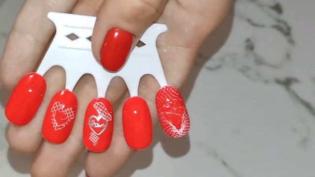 Дизайны для ногтей на День Святого Валентина с помощью пластин для стемпинга с Алиэкспресс... смотреть онлайн