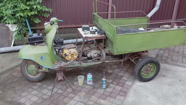 Мотороллер муравей на спирту работает! смотреть онлайн