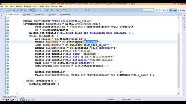 31.Download text files from database in JDBC смотреть онлайн