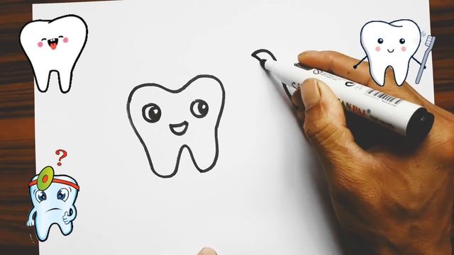 Сурет салу тіс /How to draw teeth /Bolalar uchun tish rasm /Рисование зубы для детей