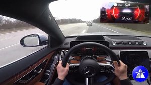 2021 Mercedes-Benz S Class W223 S400D TOP SPEED DRIVE ON GERMAN AUTOBAHN