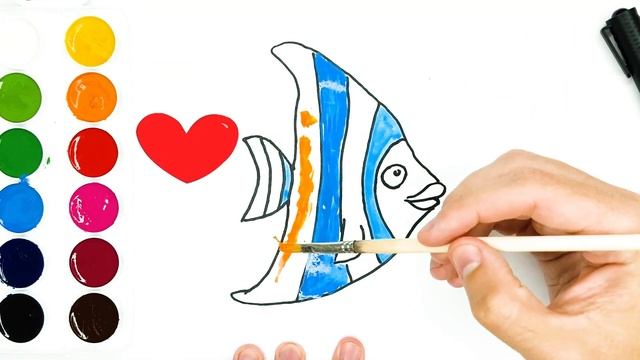Рисование и раскраска рыбы для детей Drawing fish for children बच्चों के लिए ड्राइंग смотреть онлайн