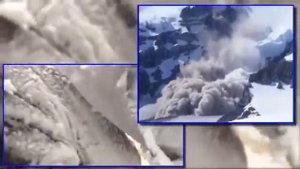 В Сеть попало шокирующее видео схода лавины с Эвереста, на базовый лагерь альпинистов,