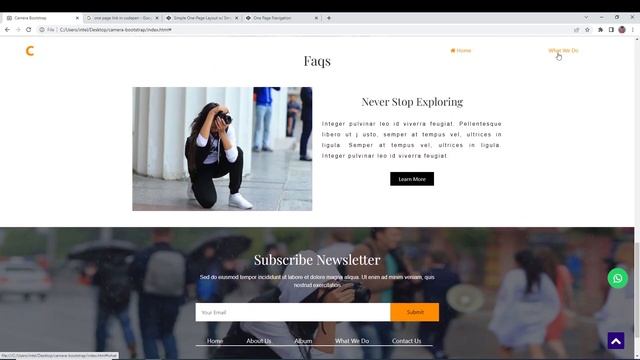 Bootstrap Part4.How To Create One Page Link In Html. Change Navbar Background Color On Page Scroll.