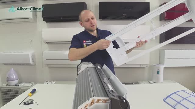 Как снять крышку внутреннего блока кондиционера Mitsubishi Electric MSZ-HR.mp4