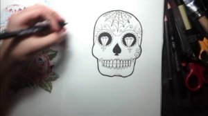 How to draw a Tattoo style Sugar Skull By thebrokenpuppet