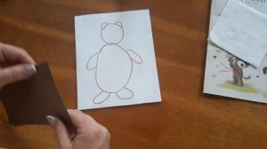 Обрывная аппликация "Мишка"