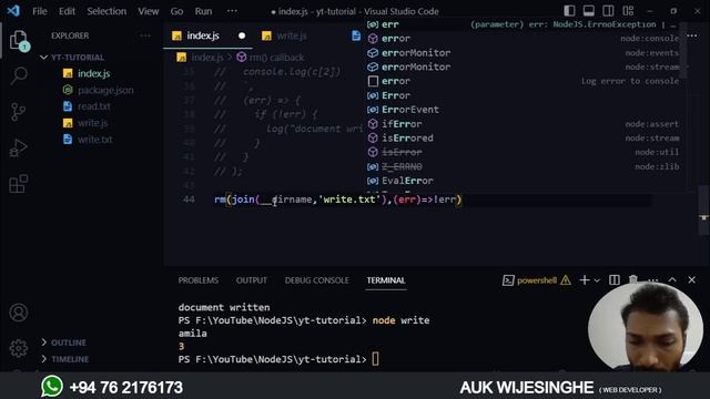 ? NODE JS | COMPLETE TUTORIAL - Part 03 | SINHALA | FS Module | AUK Learning Center