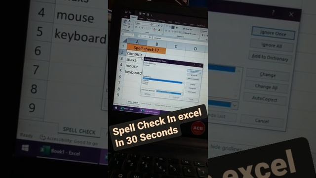Spell Check in Excel  Anjni Computer Education ?